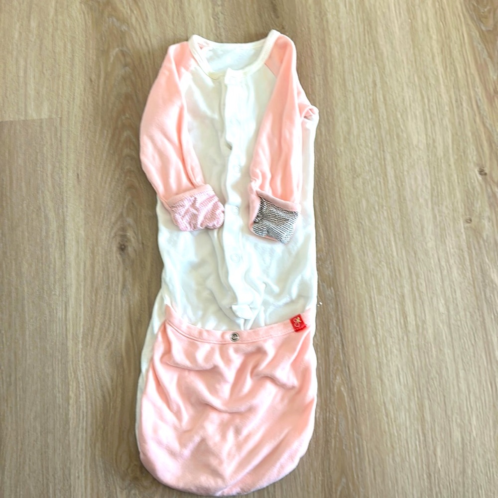 Goumikids baby gown. Makes diaper changes so easy.